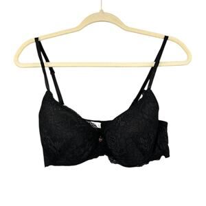 Marilyn Monroe Black‎ Lace Underwire Adjustable Straps Pushup Style Bra Size 36C